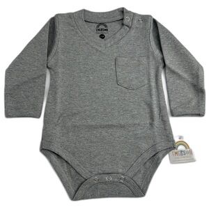 Emerson and‎ Friends Gender Neutral Baby 3-6 months 100% Cotton Grey Bodysuit